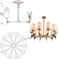 Decoration Modern Square Restaurant Large Lobby Simple Bedroom Living Room Glass Art Wall Mount Chandelier